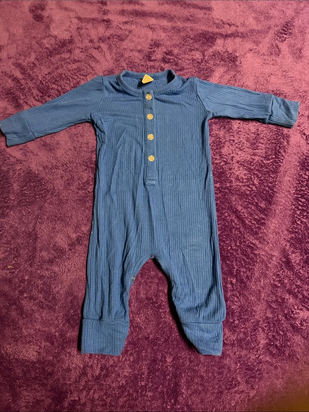 Blue Ribbed Baby One-Piece -Kate Quinn